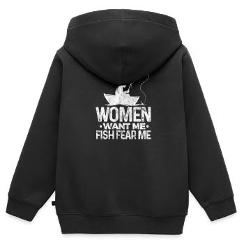 Angler - Kinder Premium Organic Zip Hoodie - Schwarz - Hinten - AI Model Kid Male (0cm)