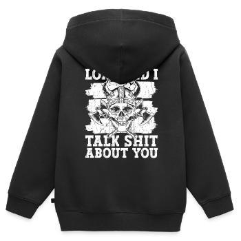 Nordische Mythologie Loki Wikinger Nordisch Gott - Kinder Premium Organic Zip Hoodie - Schwarz - Hinten - AI Model Kid Male (0cm)