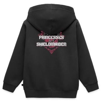 Schildmaid Nordische Mythologie Wikinger Nordisch - Kinder Premium Organic Zip Hoodie - Schwarz - Hinten - AI Model Kid Male (0cm)