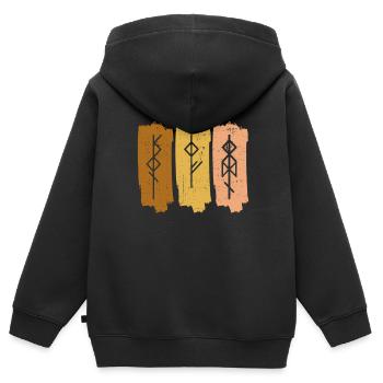 Odin Symbol Nordische Mythologie Wikinger Walhalla - Kinder Premium Organic Zip Hoodie - Schwarz - Hinten - AI Model Kid Male (0cm)