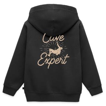 Spéléologue Spéléologie Grotte Spéléologie - Sweat Premium à capuche zippé enfant bio - noir - Dos - AI Model Kid Male (0cm)