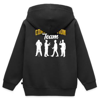 Construction Team Teamwork Construction site Construction workers - Kids Premium Organic Zip-up Hoodie - black - Back - AI Model Kid Male (0cm)