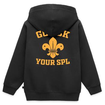 Scout Troop - Go ask your SPL - Hiking Scouting - Kinder Premium Organic Zip Hoodie - Schwarz - Hinten - AI Model Kid Male (0cm)