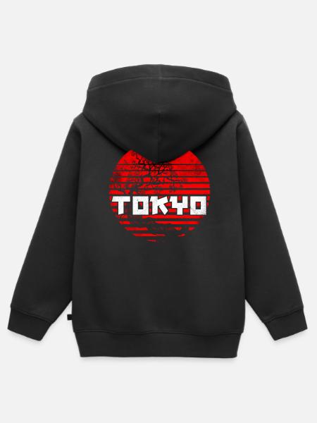 Tokio Japan Bonsai Baum - Kinder Premium Organic Zip Hoodie - Schwarz