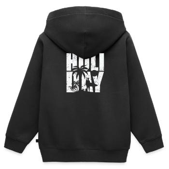 Vacances Vacances Loisirs Vacances Voyage - Sweat Premium à capuche zippé enfant bio - noir - Dos - AI Model Kid Male (0cm)
