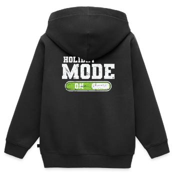 Mode vacances sur Vacances Loisirs Vacances - Sweat Premium à capuche zippé enfant bio - noir - Dos - AI Model Kid Male (0cm)