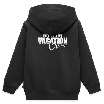 Vacances Vacances Équipage Vacances Loisirs - Sweat Premium à capuche zippé enfant bio - noir - Dos - AI Model Kid Male (0cm)