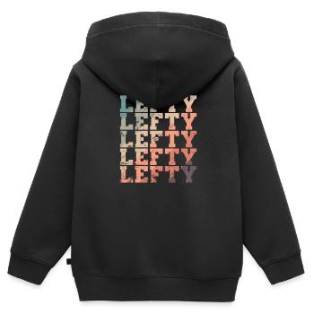 Lefty Left-handers write conversion - Kids Premium Organic Zip-up Hoodie - black - Back - AI Model Kid Male (0cm)