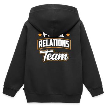 Team Öffentlichkeitsarbeit Public Relations Job PR - Kids Premium Organic Zip-up Hoodie - black - Back - AI Model Kid Male (0cm)