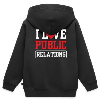 I love Public Relations Job Profession PR - Kids Premium Organic Zip-up Hoodie - black - Back - AI Model Kid Male (0cm)