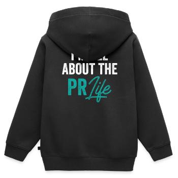 For me, it's about pr life Public Relations profession - Kids Premium Organic Zip-up Hoodie - black - Back - AI Model Kid Male (0cm)