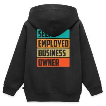 Selbständiger Geschäftsinhaber Selbstständig - Kinder Premium Organic Zip Hoodie - Schwarz - Hinten - AI Model Kid Male (0cm)