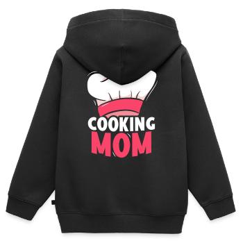 Cuisiner Maman Cuisinière Cuisiner Maman Cuisinière - Sweat Premium à capuche zippé enfant bio - noir - Dos - AI Model Kid Male (0cm)