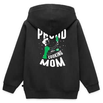Fière cuisine Mère cuisinière Cuisinière Cuisine Maman - Sweat Premium à capuche zippé enfant bio - noir - Dos - AI Model Kid Male (0cm)