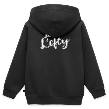 Fier gaucher écrivant gaucher gaucher - Sweat Premium à capuche zippé enfant bio - noir - Dos - AI Model Kid Male (0cm)