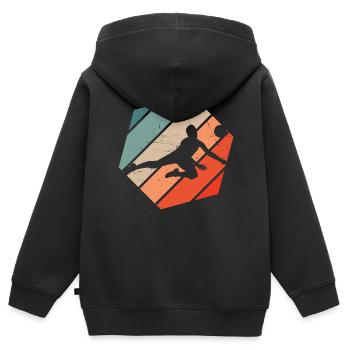 Volley-ball volley-ball volley-ball volleyeur Volley - Sweat Premium à capuche zippé enfant bio - noir - Dos - AI Model Kid Male (0cm)