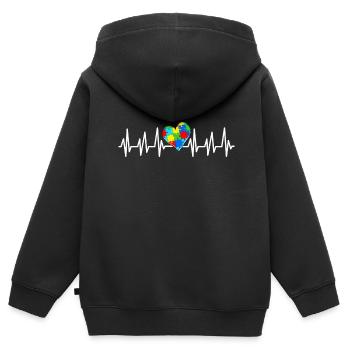 Autismus Geschenk Autist Asperger ADHS Autism - Kinder Premium Organic Zip Hoodie - Schwarz - Hinten - AI Model Kid Male (0cm)