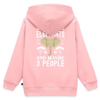 Elefant - Kinder Premium Organic Zip Hoodie - Rosa - Hinten - AI Model Kid Female (0cm)