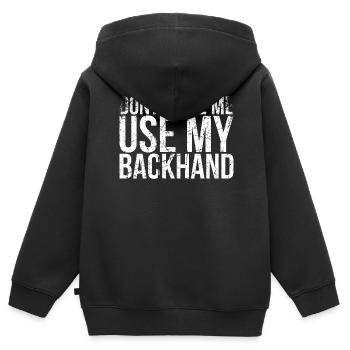 Lassen Sie Mich Nicht Mein Rückhand-design Für - Kinder Premium Organic Zip Hoodie - Schwarz - Hinten - AI Model Kid Male (0cm)