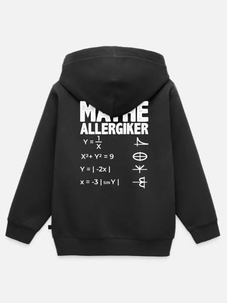 Mathe Allergiker Math design - Hoodie Premium med dragkedja barn ekologisk - svart