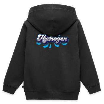 Hydrogène Hydrogène Élément d’énergie - Sweat Premium à capuche zippé enfant bio - noir - Dos - AI Model Kid Male (0cm)