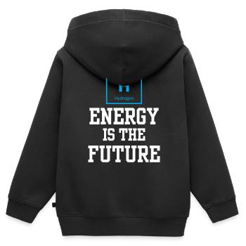 L’énergie de l’hydrogène est l’avenir de l’hydrogène - Sweat Premium à capuche zippé enfant bio - noir - Dos - AI Model Kid Male (0cm)