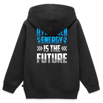 L’énergie de l’hydrogène est l’avenir de l’hydrogène - Sweat Premium à capuche zippé enfant bio - noir - Dos - AI Model Kid Male (0cm)