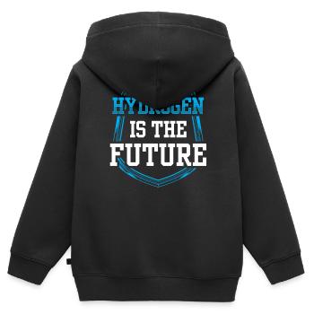 L’hydrogène est l’élément hydrogène du futur - Sweat Premium à capuche zippé enfant bio - noir - Dos - AI Model Kid Male (0cm)