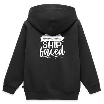 Kreuzfahrt - Kinder Premium Organic Zip Hoodie - Schwarz - Hinten - AI Model Kid Male (0cm)