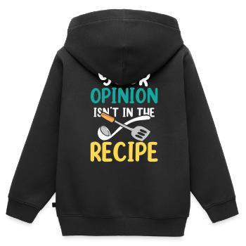 Ihre Meinung Ist Nicht Im Rezept Enthalten Mama - Kinder Premium Organic Zip Hoodie - Schwarz - Hinten - AI Model Kid Male (0cm)