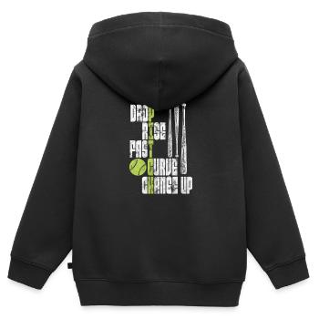Softball - Kinder Premium Organic Zip Hoodie - Schwarz - Hinten - AI Model Kid Male (0cm)