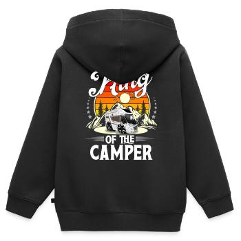Camping Camper Campen - Kinder Premium Organic Zip Hoodie - Schwarz - Hinten - AI Model Kid Male (0cm)