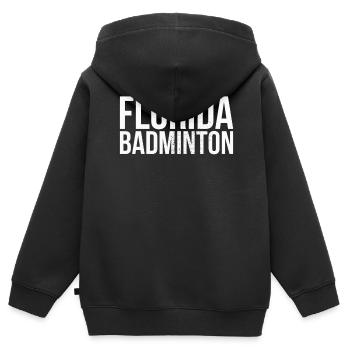 Badminton de Floride pour les joueurs de badminton ou - Sweat Premium à capuche zippé enfant bio - noir - Dos - AI Model Kid Male (0cm)