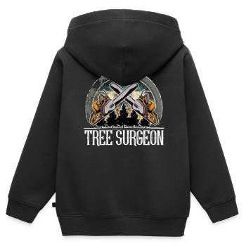 Holzfäller - Kinder Premium Organic Zip Hoodie - Schwarz - Hinten - AI Model Kid Male (0cm)