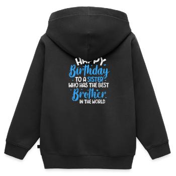 Frère - Sweat Premium à capuche zippé enfant bio - noir - Dos - AI Model Kid Male (0cm)