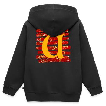 strips e 232 a - Kids Premium Organic Zip-up Hoodie - black - Back - AI Model Kid Male (0cm)
