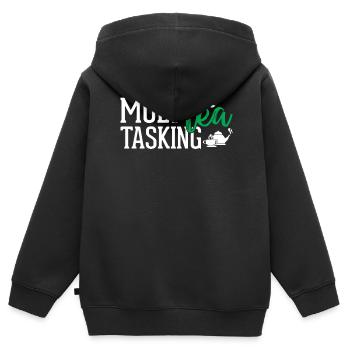Tea Lover - Multea Tasking - Kids Premium Organic Zip-up Hoodie - black - Back - AI Model Kid Male (0cm)