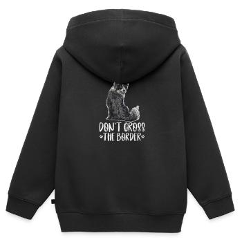 Border Collie - Kids Premium Organic Zip-up Hoodie - black - Back - AI Model Kid Male (0cm)