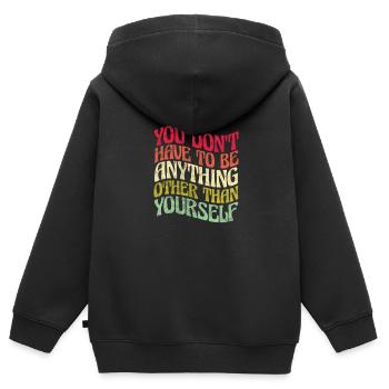 Hippie - Sweat Premium à capuche zippé enfant bio - noir - Dos - AI Model Kid Male (0cm)