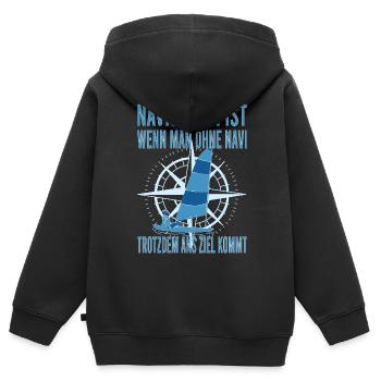 Jolle Jollen Jollensegeln Segler Segeln Kapitän - Kinder Premium Organic Zip Hoodie - Schwarz - Hinten - AI Model Kid Male (0cm)