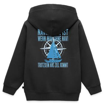 Segeln Segelschein Käpt'n Segelboot Segler Käpten - Kinder Premium Organic Zip Hoodie - Schwarz - Hinten - AI Model Kid Male (0cm)