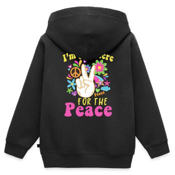 Hippie - Sweat Premium à capuche zippé enfant bio - noir - Dos - AI Model Kid Male (0cm)