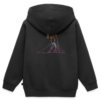 Zwei Bräute Oneline Art - Lesbische Hochzeit - Kinder Premium Organic Zip Hoodie - Schwarz - Hinten - AI Model Kid Male (0cm)