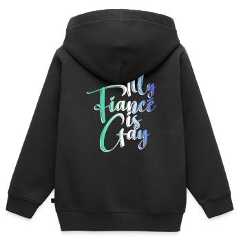 Mein Verlobter ist schwul - Schwule Hochzeit - Kinder Premium Organic Zip Hoodie - Schwarz - Hinten - AI Model Kid Male (0cm)