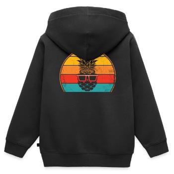 Ananas-sonnenbrille Retro-design Für - Kinder Premium Organic Zip Hoodie - Schwarz - Hinten - AI Model Kid Male (0cm)