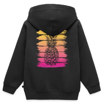 Ananas-retro-design Für Strandliebhaber Ananas - Kinder Premium Organic Zip Hoodie - Schwarz - Hinten - AI Model Kid Male (0cm)