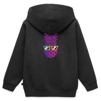 Ananas-sonnenbrillen-design Für Strandliebhaber - Kinder Premium Organic Zip Hoodie - Schwarz - Hinten - AI Model Kid Male (0cm)