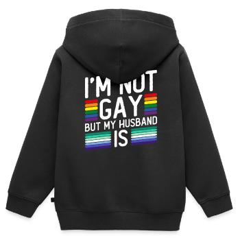 Schwuler Bräutigam Homosexuell Hochzeit Schwul - Kinder Premium Organic Zip Hoodie - Schwarz - Hinten - AI Model Kid Male (0cm)