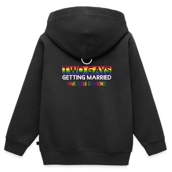 Schwuler Bräutigam Homosexuell Hochzeit Schwul - Kinder Premium Organic Zip Hoodie - Schwarz - Hinten - AI Model Kid Male (0cm)