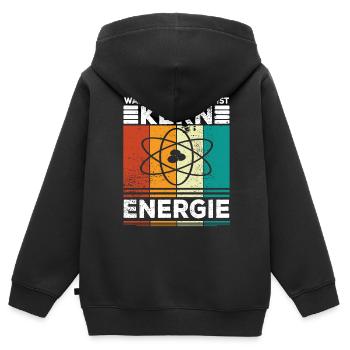 Atomenergie Kernkraft Kernenergie Atomkraftwerke - Kinder Premium Organic Zip Hoodie - Schwarz - Hinten - AI Model Kid Male (0cm)